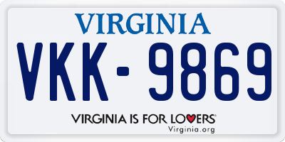 VA license plate VKK9869