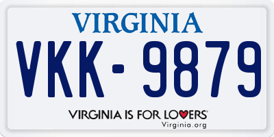 VA license plate VKK9879