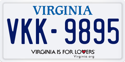 VA license plate VKK9895