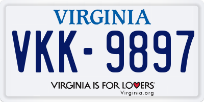 VA license plate VKK9897