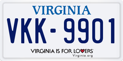 VA license plate VKK9901