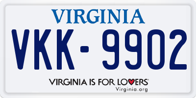 VA license plate VKK9902