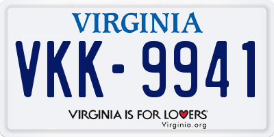 VA license plate VKK9941