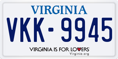 VA license plate VKK9945