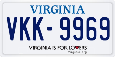 VA license plate VKK9969