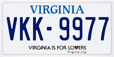 VA license plate VKK9977