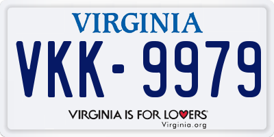 VA license plate VKK9979