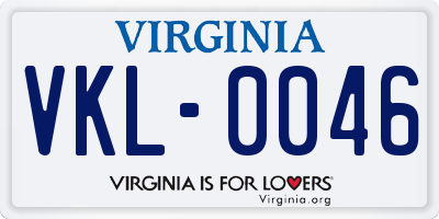 VA license plate VKL0046
