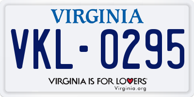 VA license plate VKL0295
