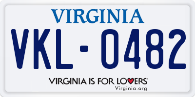 VA license plate VKL0482