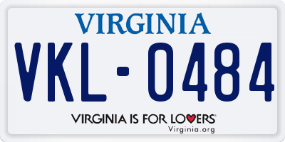 VA license plate VKL0484