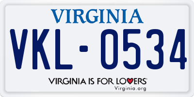 VA license plate VKL0534