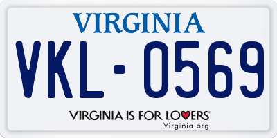 VA license plate VKL0569