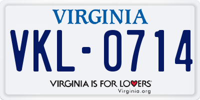 VA license plate VKL0714