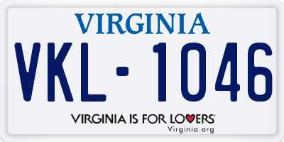 VA license plate VKL1046