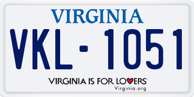 VA license plate VKL1051