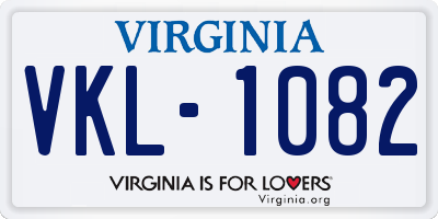 VA license plate VKL1082