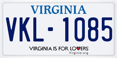 VA license plate VKL1085