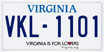 VA license plate VKL1101