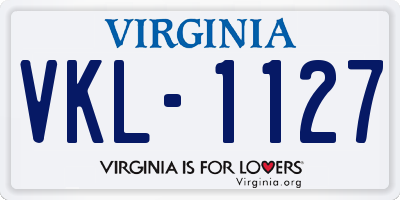 VA license plate VKL1127