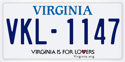 VA license plate VKL1147