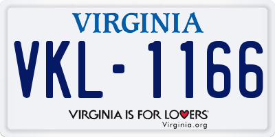 VA license plate VKL1166