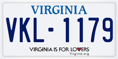 VA license plate VKL1179