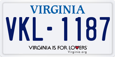 VA license plate VKL1187