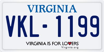 VA license plate VKL1199