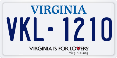 VA license plate VKL1210