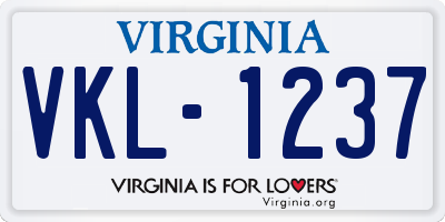 VA license plate VKL1237