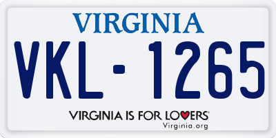 VA license plate VKL1265