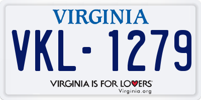 VA license plate VKL1279