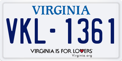 VA license plate VKL1361