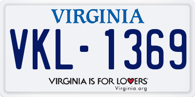 VA license plate VKL1369