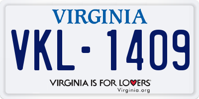 VA license plate VKL1409