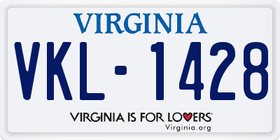 VA license plate VKL1428