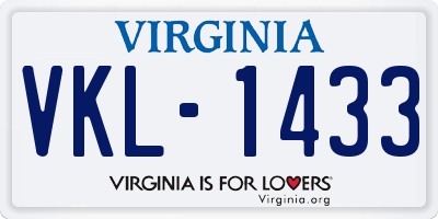 VA license plate VKL1433