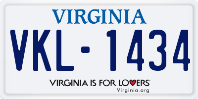 VA license plate VKL1434