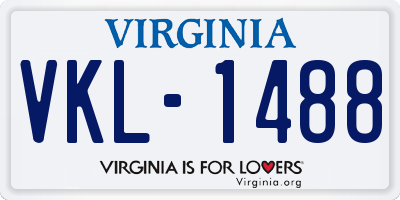 VA license plate VKL1488