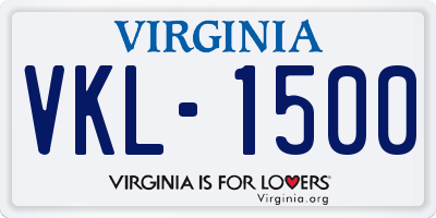 VA license plate VKL1500