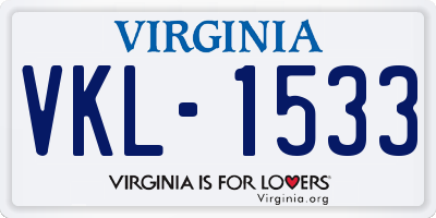 VA license plate VKL1533