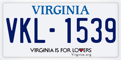 VA license plate VKL1539