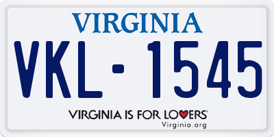 VA license plate VKL1545