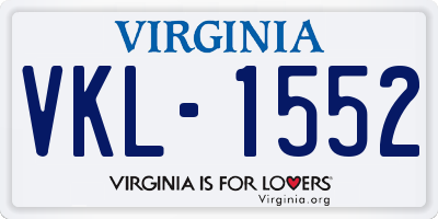 VA license plate VKL1552