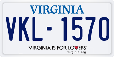 VA license plate VKL1570