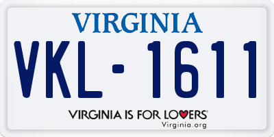 VA license plate VKL1611
