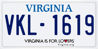 VA license plate VKL1619