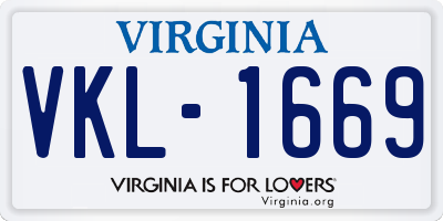 VA license plate VKL1669