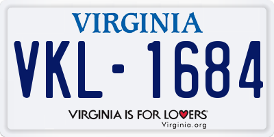 VA license plate VKL1684